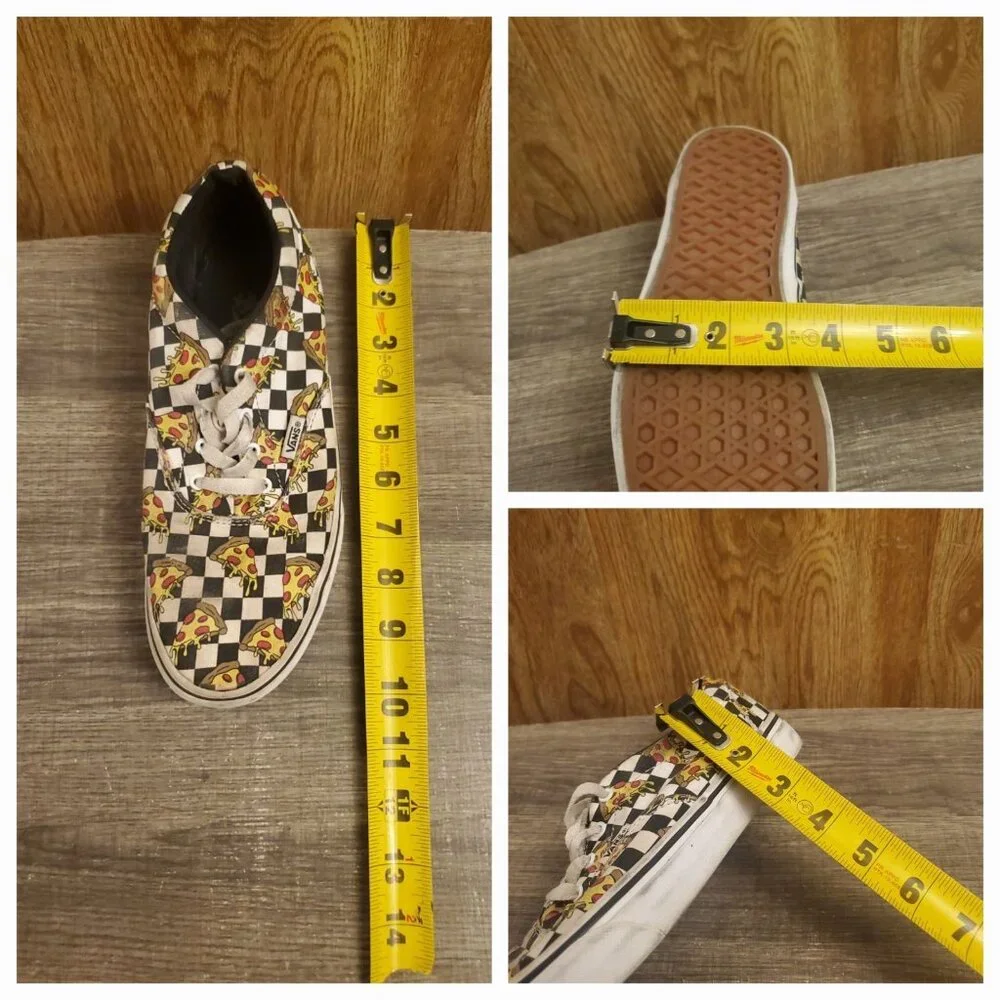 Vans Skate Shoe Tie Sneaker Shoes‎ Youths Size 6 Pizza Checkerboard
